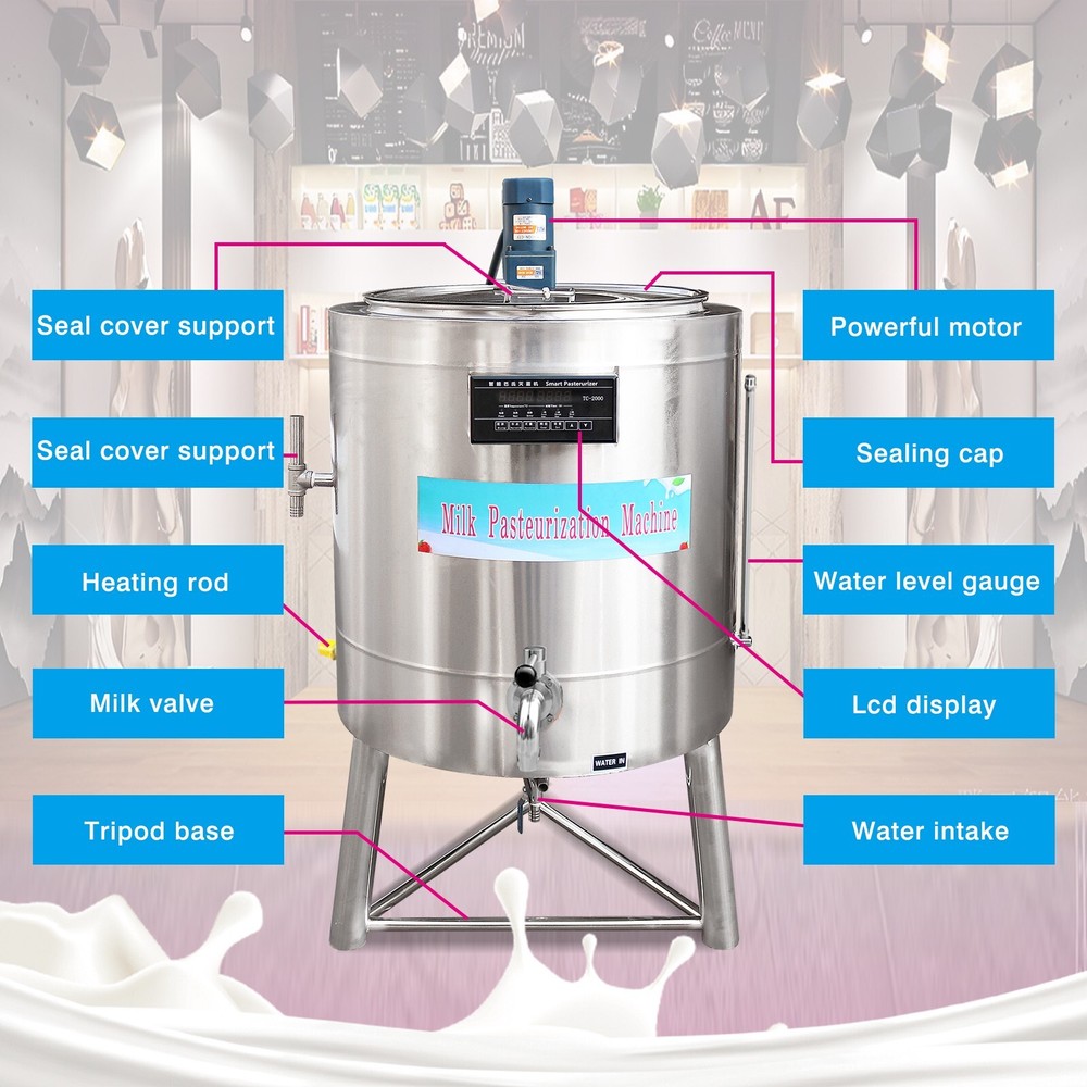Kolice 100L Commercial Milk/Ice Cream Mix Pasteurization Machine Pasteurizer