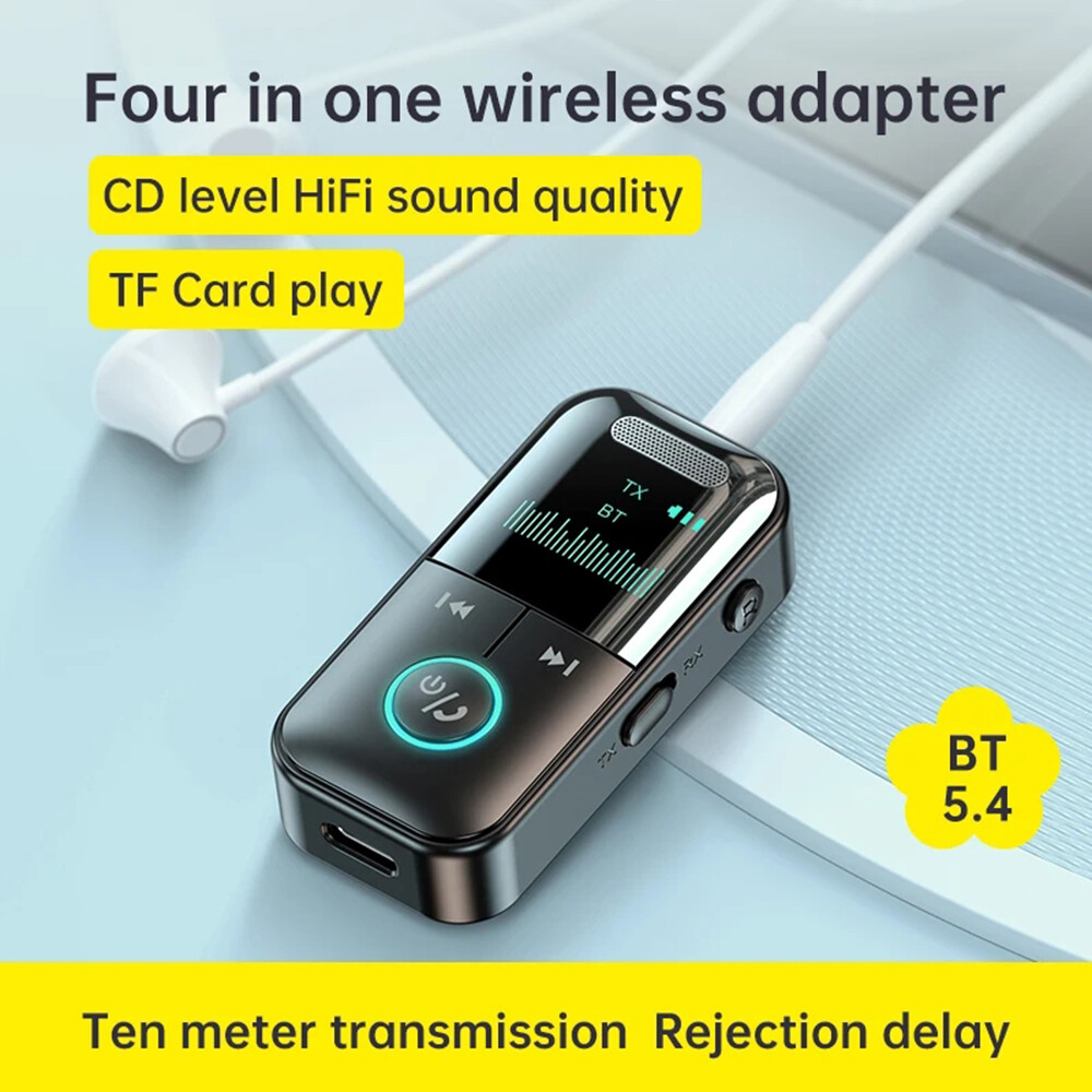 4-IN-1 Bluetooth 5.4 Receiver & Transmitter Wireless 3.5mm Aux Audio Adapter