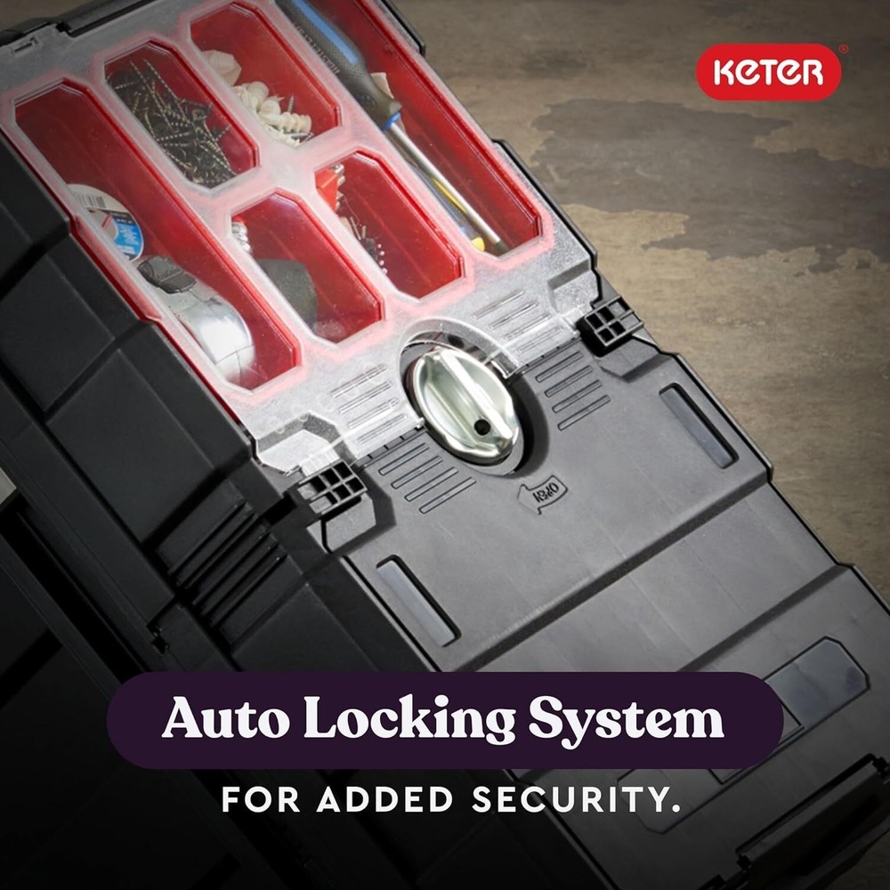 Resin Rolling Tool Box Organizer Storage Chest w/Locking System Removable Bins