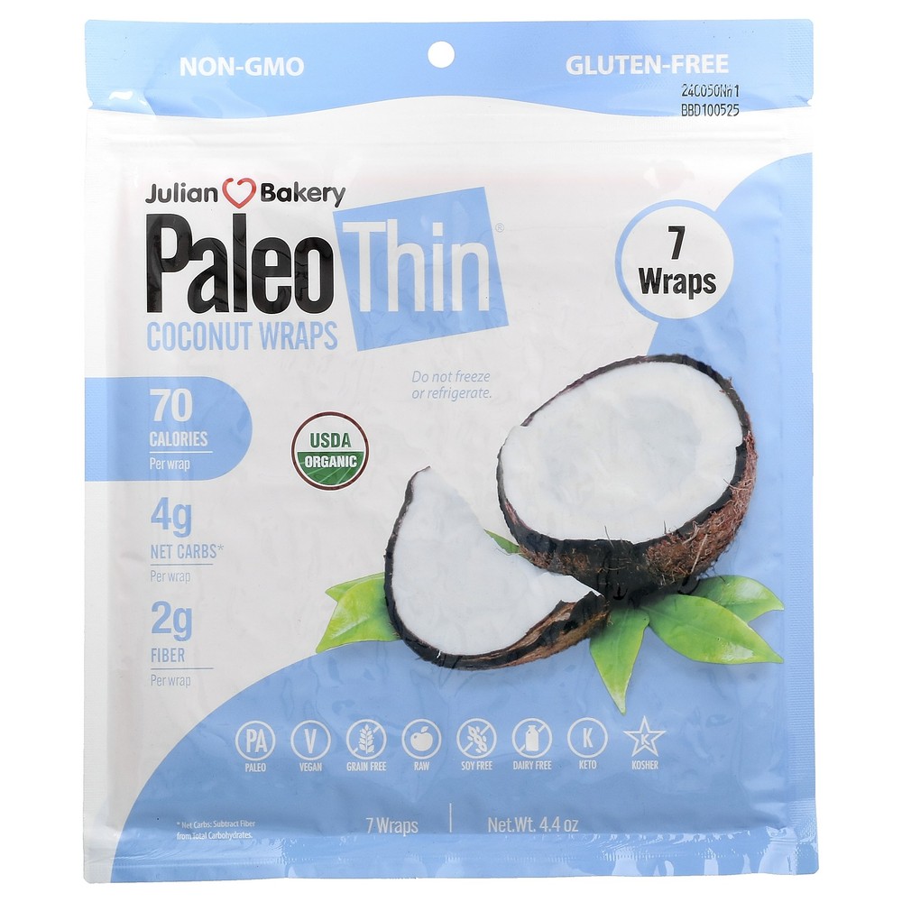 PaleoThin®, Coconut Wraps, 7 Wraps, 4.4 oz