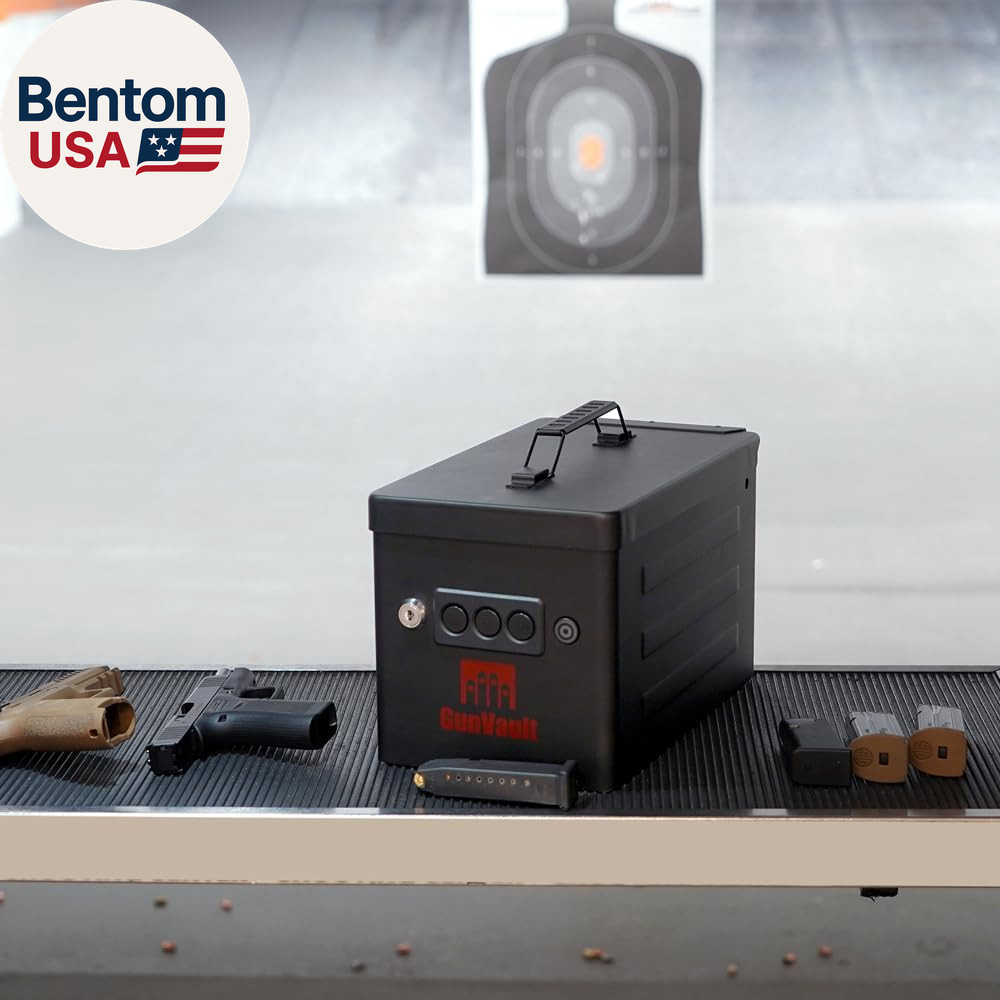 Range Vault Portable Pistol Safe with Electronic Lock, Solid Steel Construction,