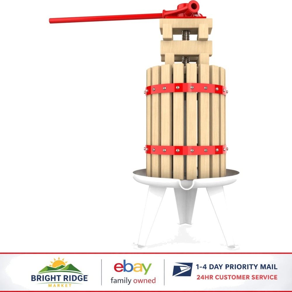 1.6 Gallon Manual Fruit and Wine Press with Heavy-Duty Stand for Juice Making