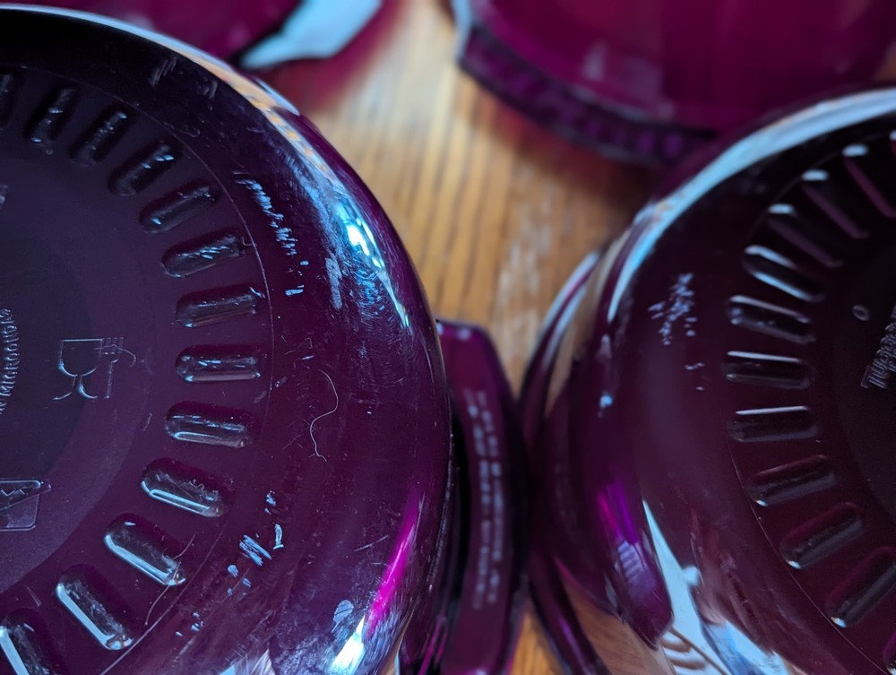 Tupperware Microwave Stack Cooker Steamer Purple 4 Piece Set