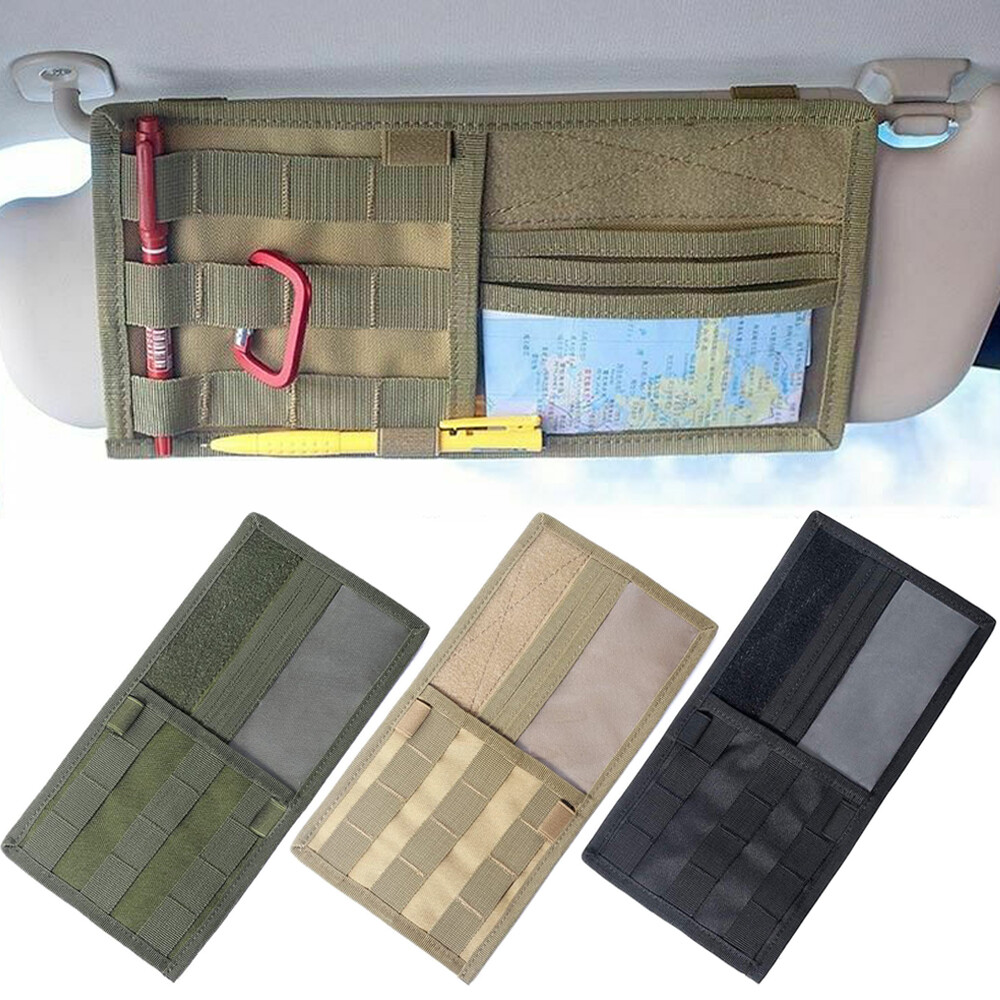 Tactical MOLLE Visor Panel Car Visor Cover Organizer Panel Storage Holder Pouch