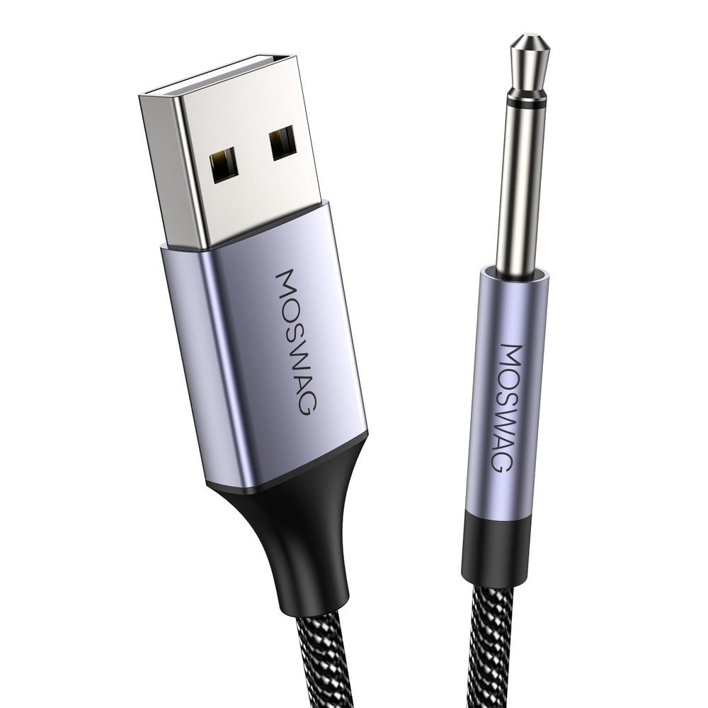 MOSWAG USB DC Charging Cable 2.5mm, 3ft Replacement 1 Pack, Black