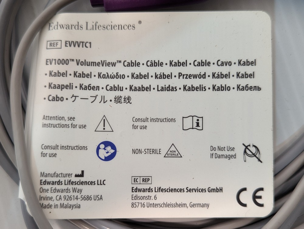 Edwards Lifesciences EVVVTC1 Volume View Cable