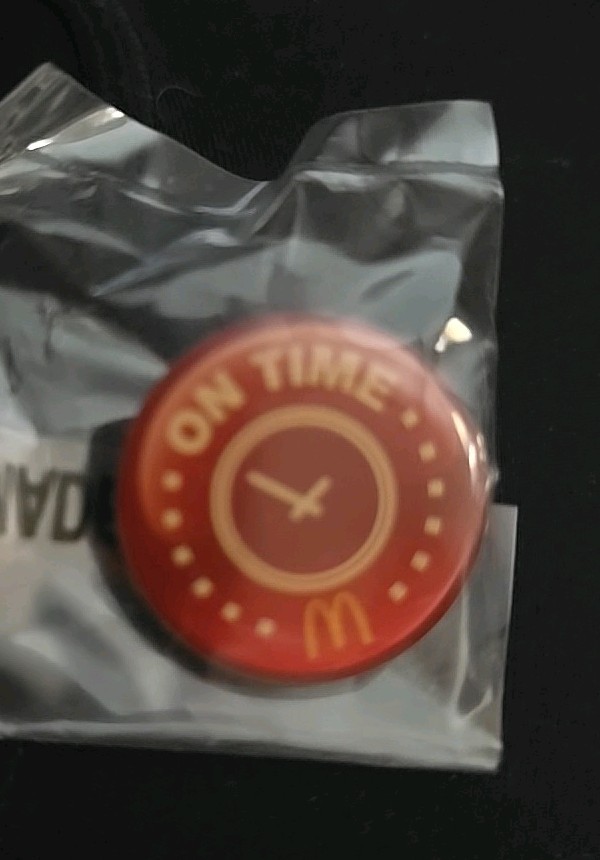 McDonald's Lapel Pin  2013 On Time Unopened