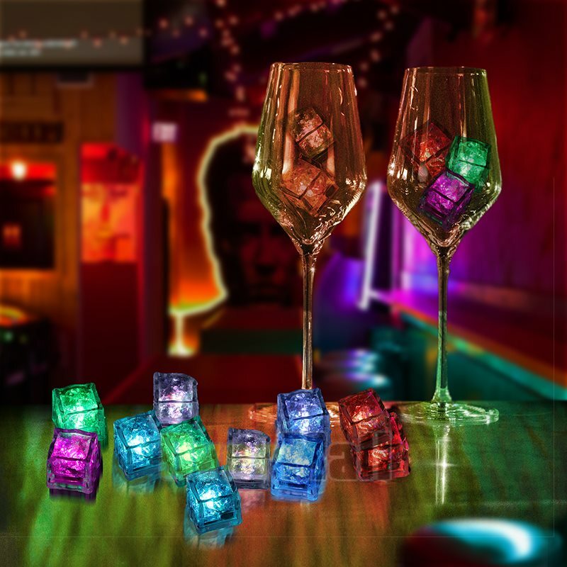 Light Up Ice Cubes Bulk, 12-48 PCS Led Ice Cubes for Drinks with Changing Lights