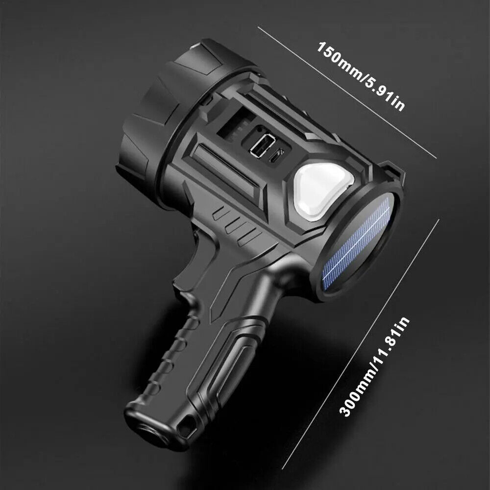 2X Spot Light Hand Held Rechargeable Spotlight Large Flashlight Torch 30000000Lm