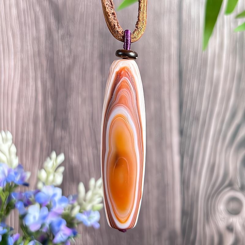 TOP China Inner Mongolia Gobi Eye Rough Agate Specimen Pendant