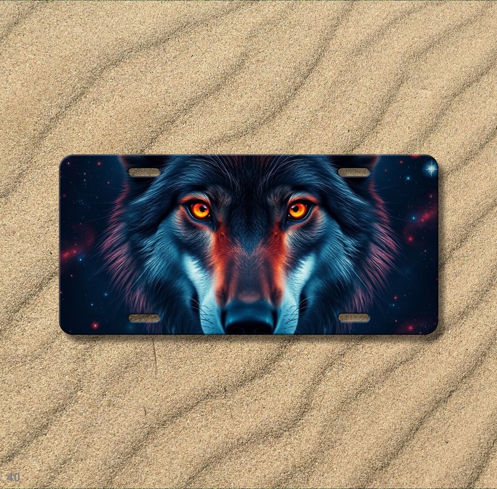 Intense Wolf License Plate Custom Auto Tag Birthday Gift