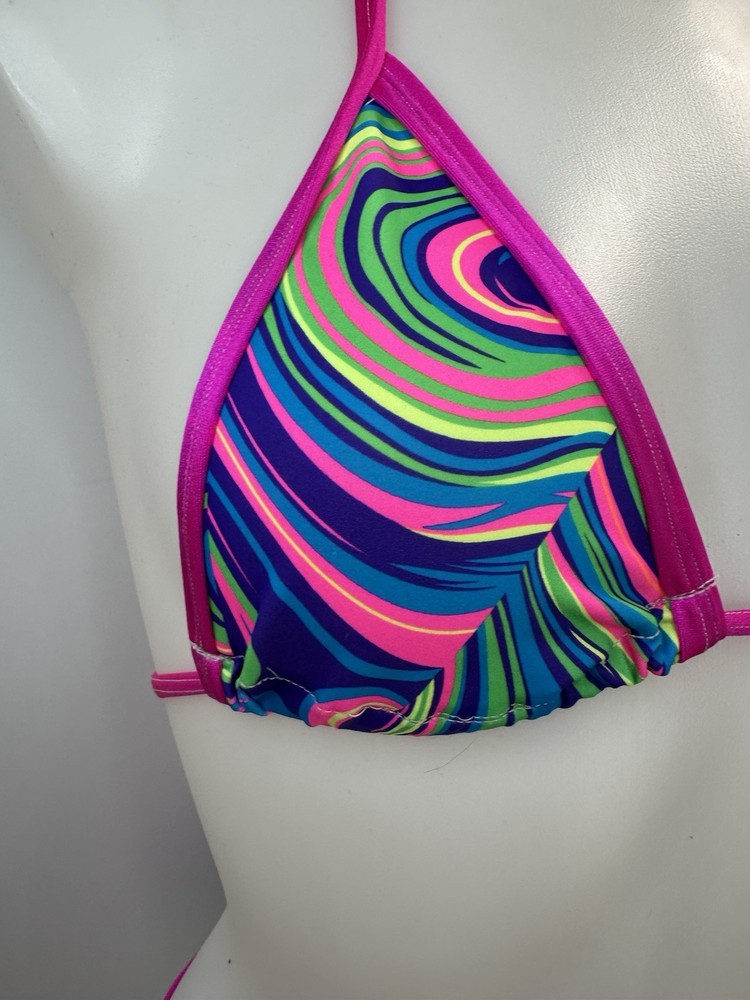 Exotic Dancer Tri Top And Tie Side Scrunch Butt Bikini