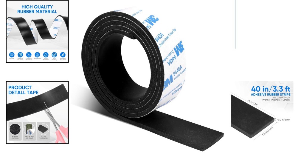 Rubber Strips, Solid Rubber Sheets Self Adhesive Neoprene Rolls & Strips for DIY