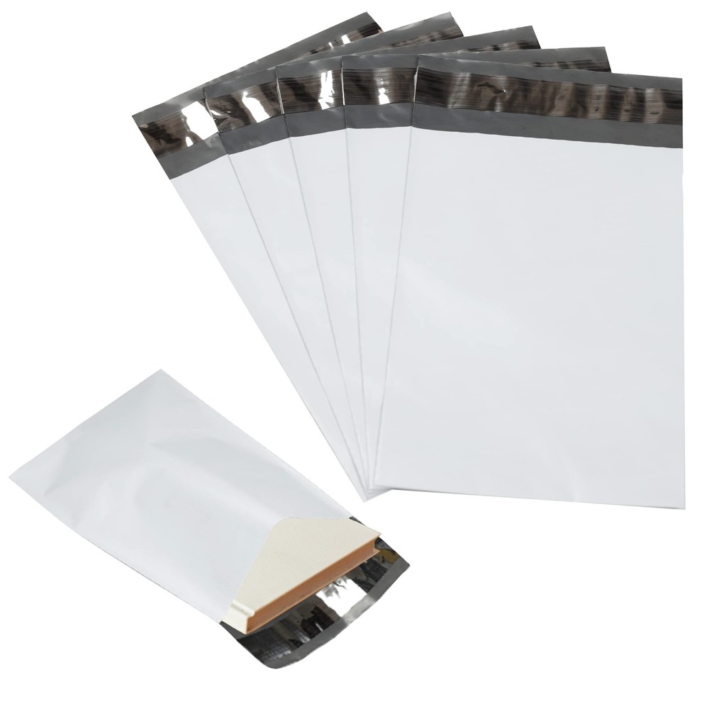 100 Pack Secure Seal White Poly Mailers - Safe 4” x 6” (100 Pack),