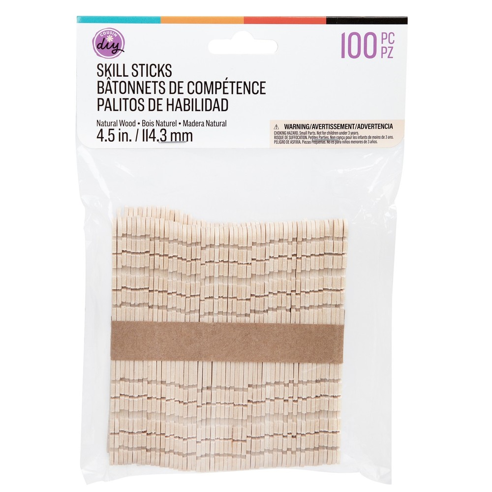 CousinDIY Skill Sticks 4.5" 100/Pkg-Natural