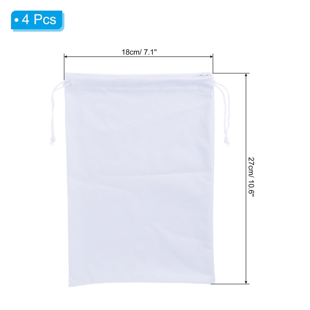 Ski Goggle Bag, 4 Pack Microfiber Snow Goggles Case Drawstring Pouch White