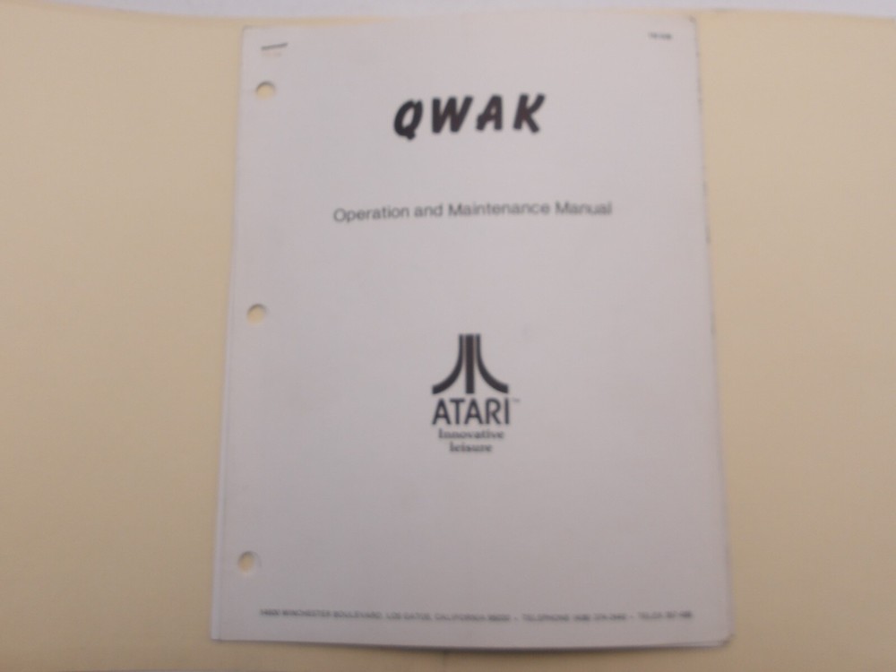 Atari- Qwak- Operation&Maintenance Manuals-NOS