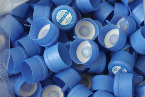 Lot of 10, 3 & 5 Gallon Water Bottle Snap On Cap Anti Splash 55mm Peel Off Tops