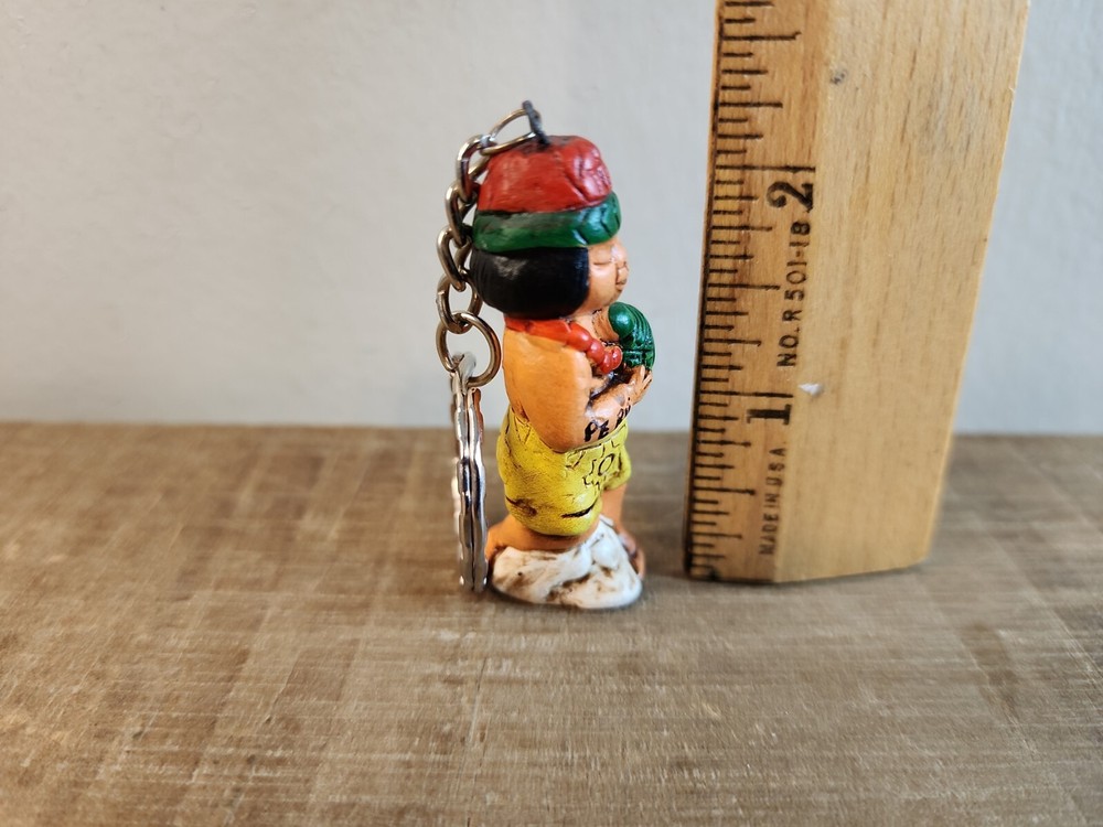 Keychain Peru Native Holding Turtle Souvenir Collectable