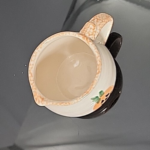 Orange & White Spongeware Pumpkin Creamer Halloween/ Fall Decor
