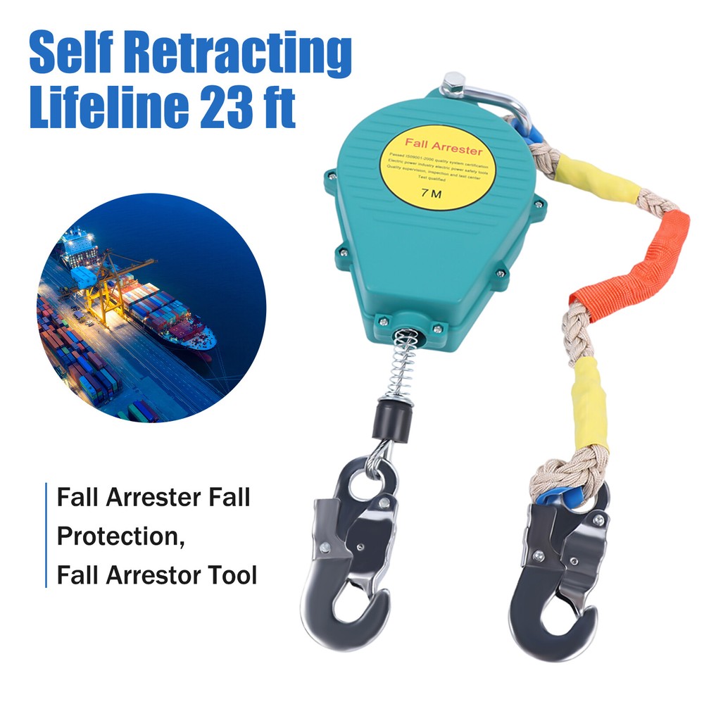 23 ft Fall Arrester Fall Protection Fall Arrestor Tool Self Retracting Lifeline