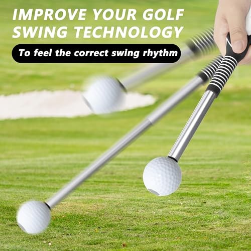 Retractable Golf Swing Training Aid:Golf Grip Trainer,Swing Right hand Black