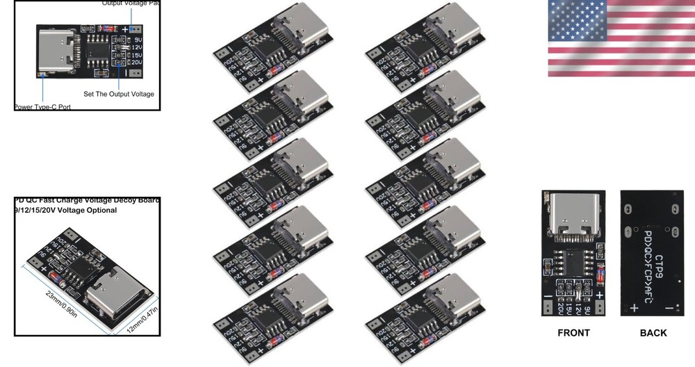 5PCS USB-C PD Trigger Board Module Fast Charge Type-C
