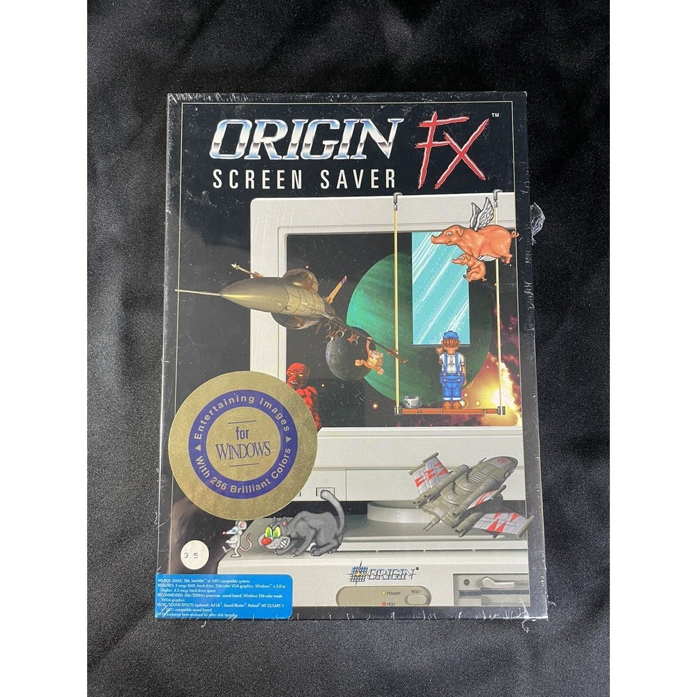 SEALED Vintage Origin Fx Screen Saver MS-DOS 3.5" Floppy Disk