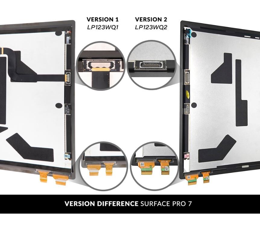 Original For Microsoft Surface Pro 7 LCD Display (LP123WQ2) Ext Cable Included