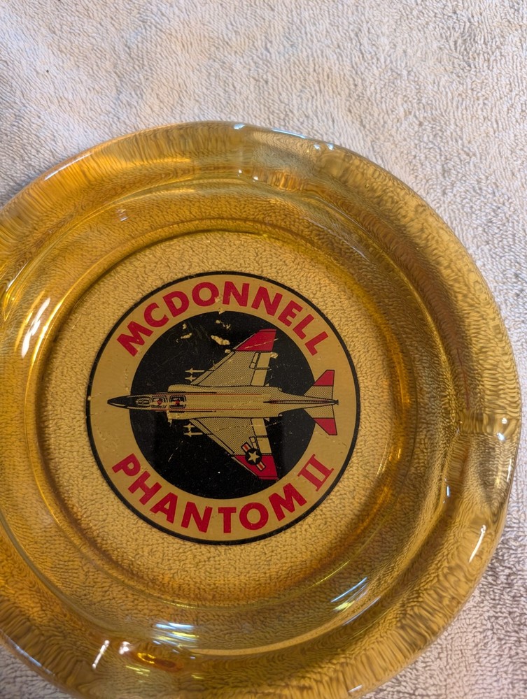 McDonnell Douglas Phantom II 8" Glass Ashtray
