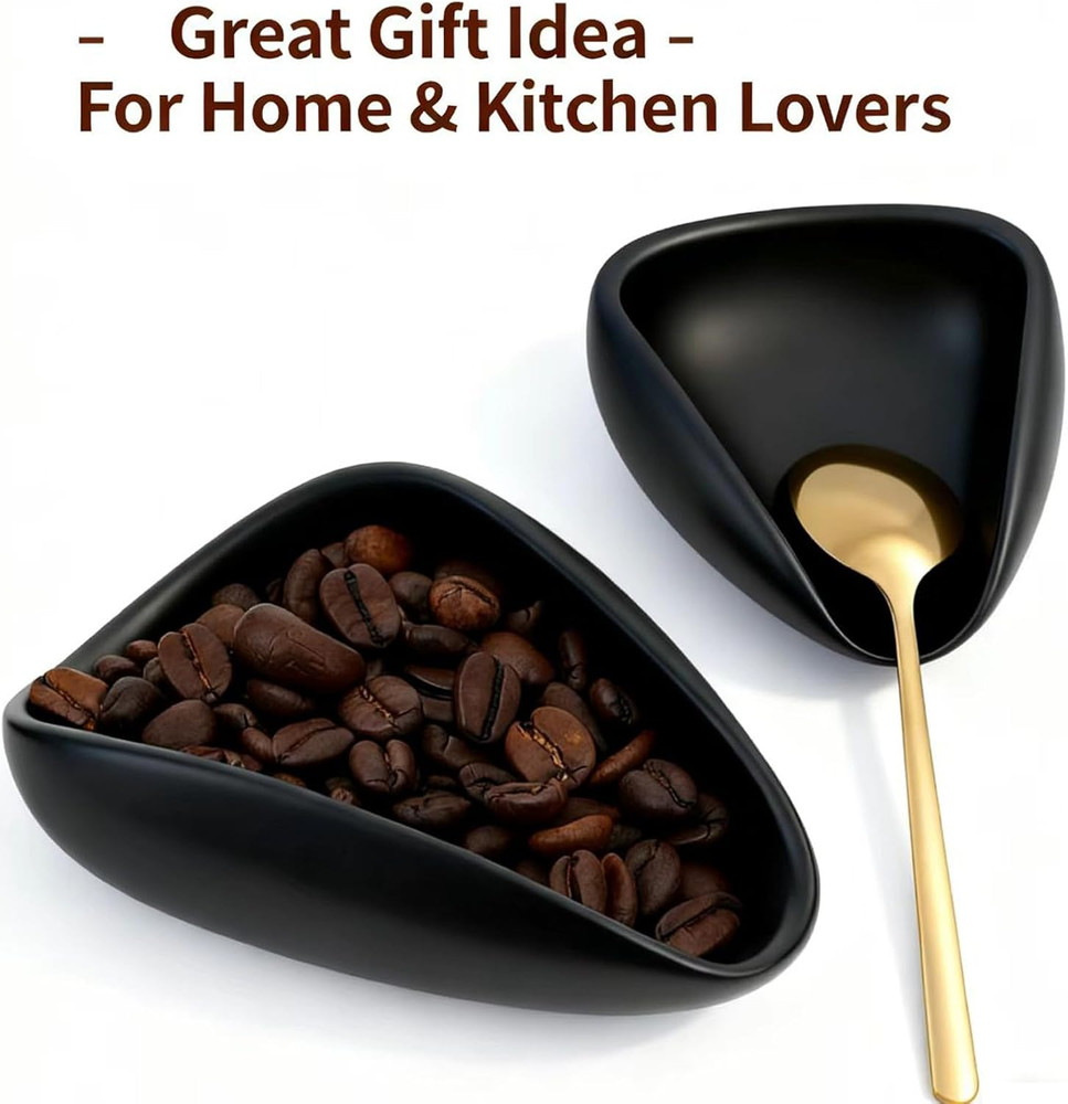 Ceramic Coffee Bean Dosing Cup + Sprayer Gift Set, Spoon Rest, Mini Coffee Spoon