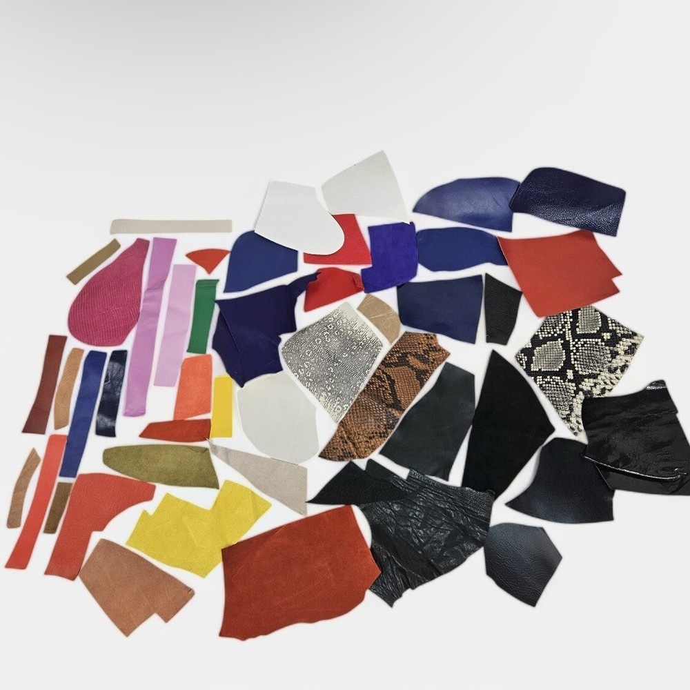 Genuine Leather Scraps Bits Small/Tiny Samples Crafts 15 oz Total