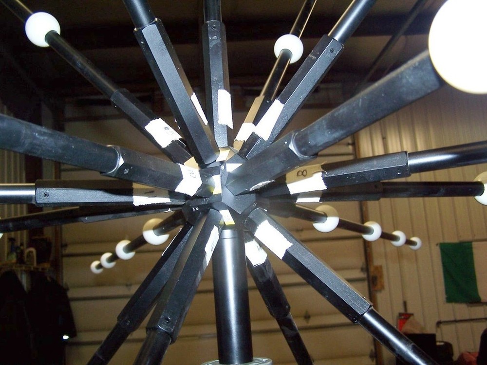 Unique Steampunk Sputnik Influenced Industrial Art Spatial Model disassembles *