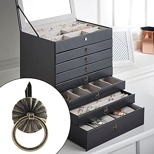50 Pcs Mini Pull Handle, Metal Ring Pull Handles, Small Drawer Pulls for