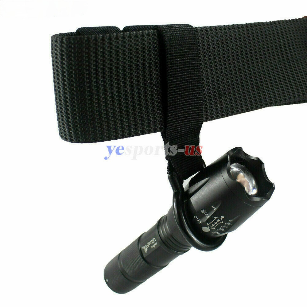 Black Flashlight Ring Holder Tactical Duty Belt Carry Flashlight Stick Baton