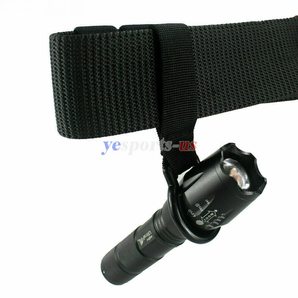 Black Flashlight Ring Holder Tactical Duty Belt Carry Flashlight Stick Baton