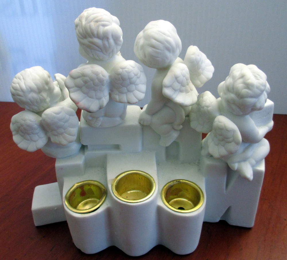 4 Cherubs over NOEL Candle Holder for 3 Candles