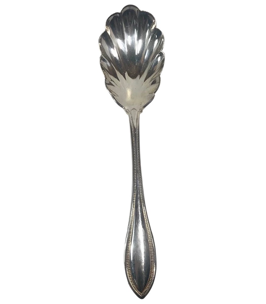 Oneida Silver Plate Sugar Spoon Arbor  Shell Shaped Serving Utensil Flatware G17