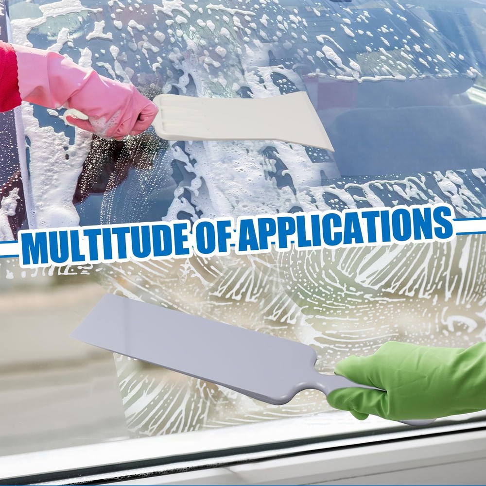Hovom 2PCS Car Bulldozer Squeegee, Long Handle Tint Tools, 2pcs:gray+white