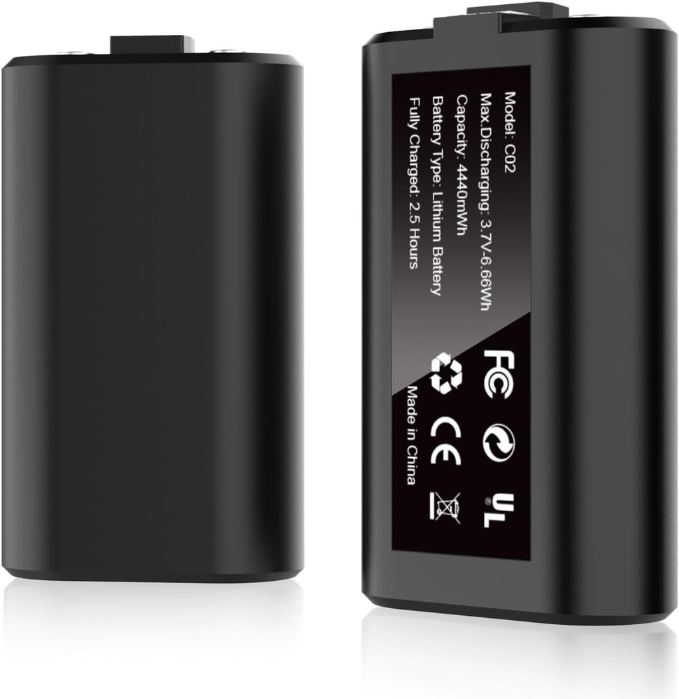 Ultra-Safe Rechargeable Battery Pack for Xbox Controllers - 2 Pack - 3000 Cycles