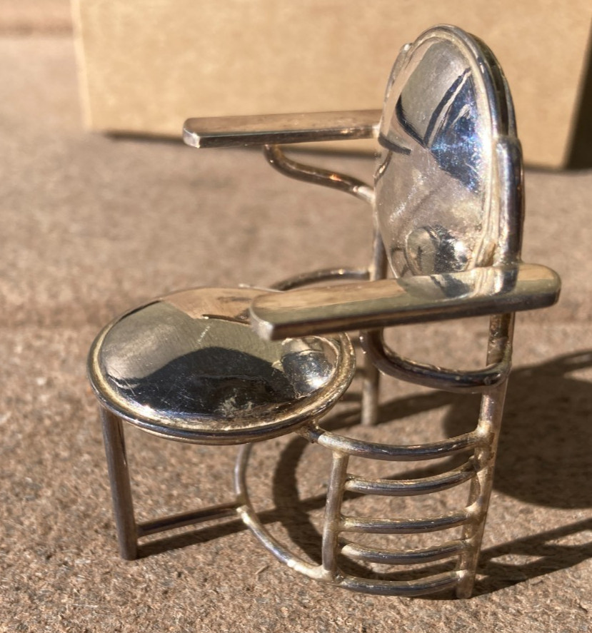 Vintage ACME Studio FRANK LLOYD WRIGHT Mini Sterling Silver “Johnson" Chair