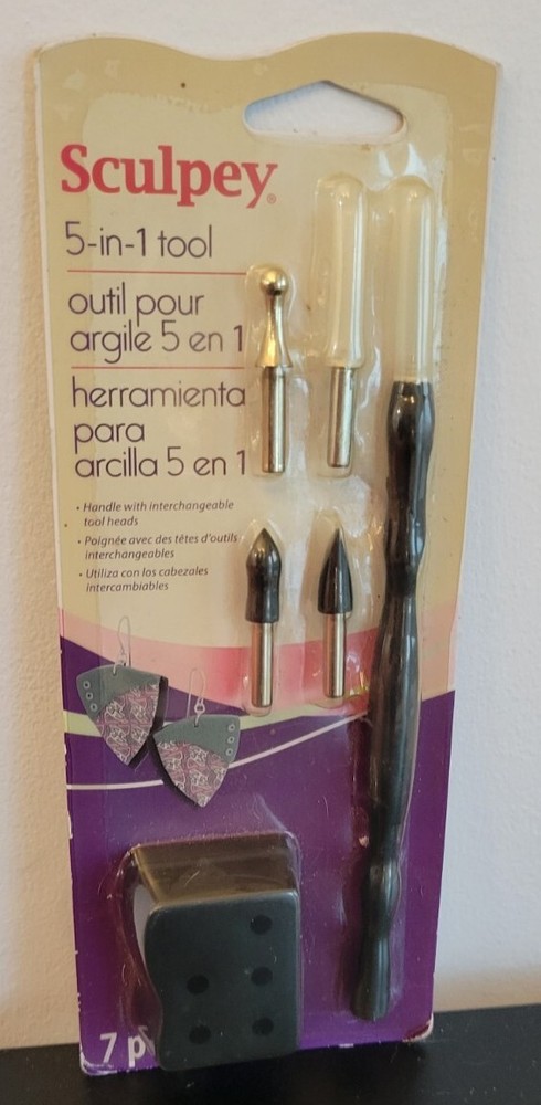 Sculpey 5-in-1 Tool: Handle with Interchangeable Tool Heads ~ ASCT01