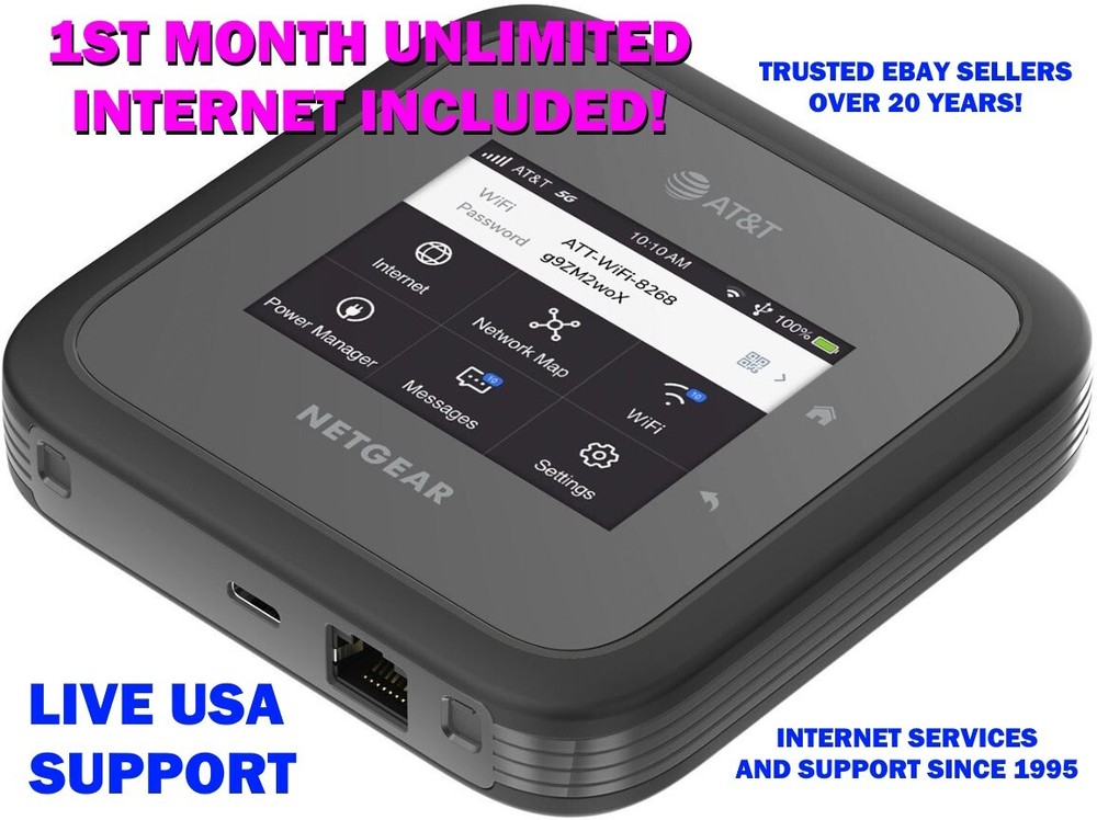💥 5G UNLIMITED NETGEAR INTERNET HOTSPOT ✅ INCLUDES 30 DAYS ▶▶UNLIMITED DATA