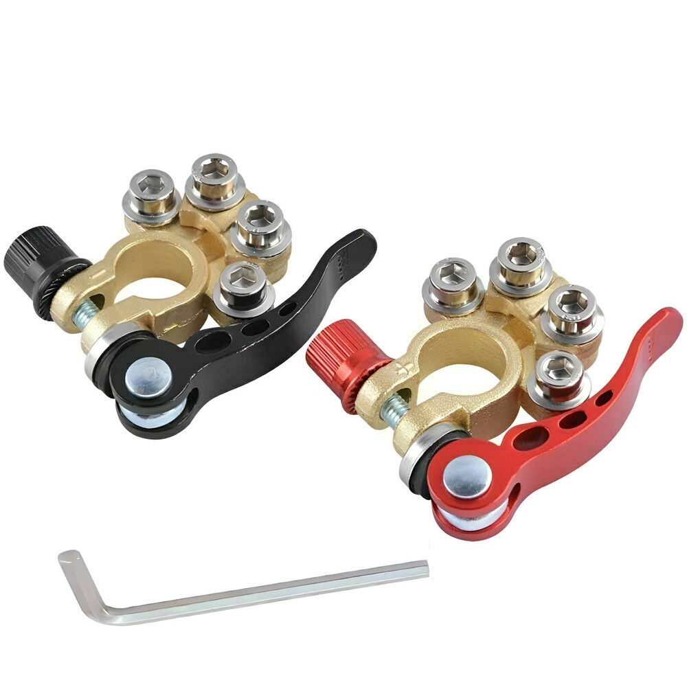 4pcs Car Battery Terminals Connector Clamp Quick Release Adjust Disconnect Tool