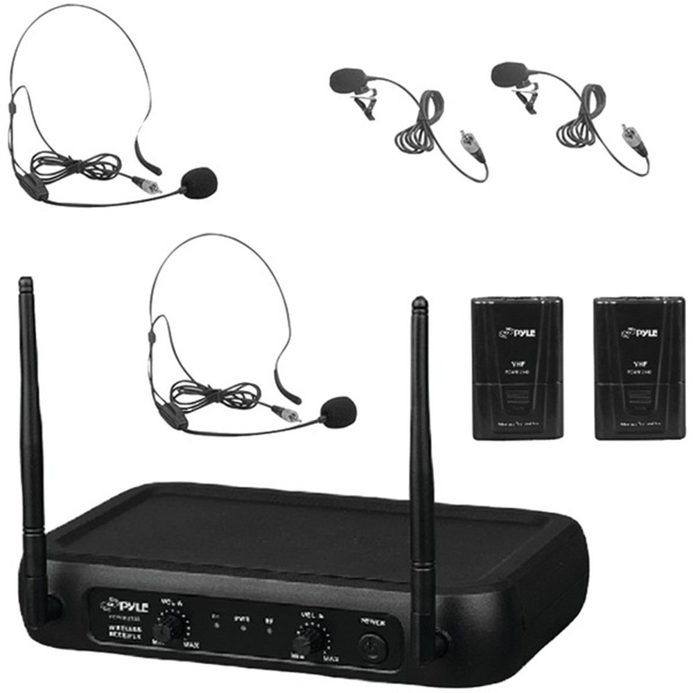 Pyle Bluetooth USB-A Receiver, 6x 4" 200W Max Black Speakers + Wireless Mic