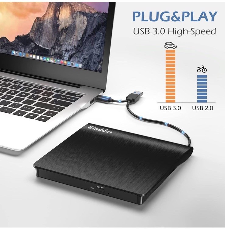 Disk Duplicator External DVD Drive USB 3.0 Type C Portable CD