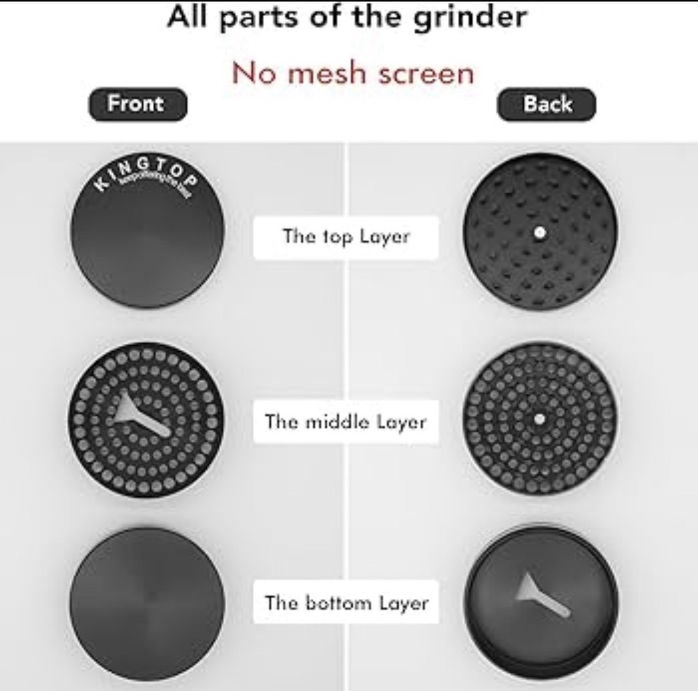 5 Pack Manual Spice Grinder Mixed Colors 4 Layer Kitchen Crusher Bulk