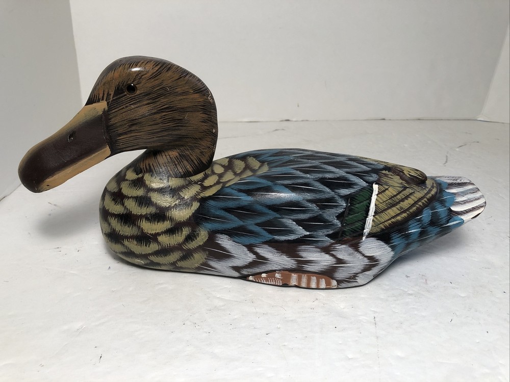 Spoonbill Duck Decoy with glass eyes - no makers marks