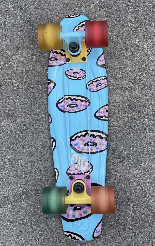 Kryptonics Classic Torpedo Board Skateboard 22" Teal Blue Donuts