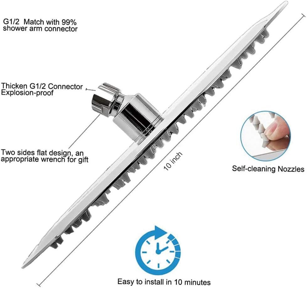 Rain Shower Head, Ultra-Thin Design-Pressure Boosting, Awesome Some Experienc...